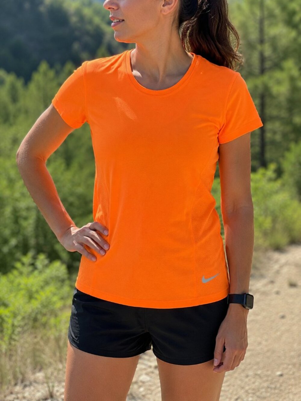 Nike Women's Bright Orange Athletic Short Sleeve Tee